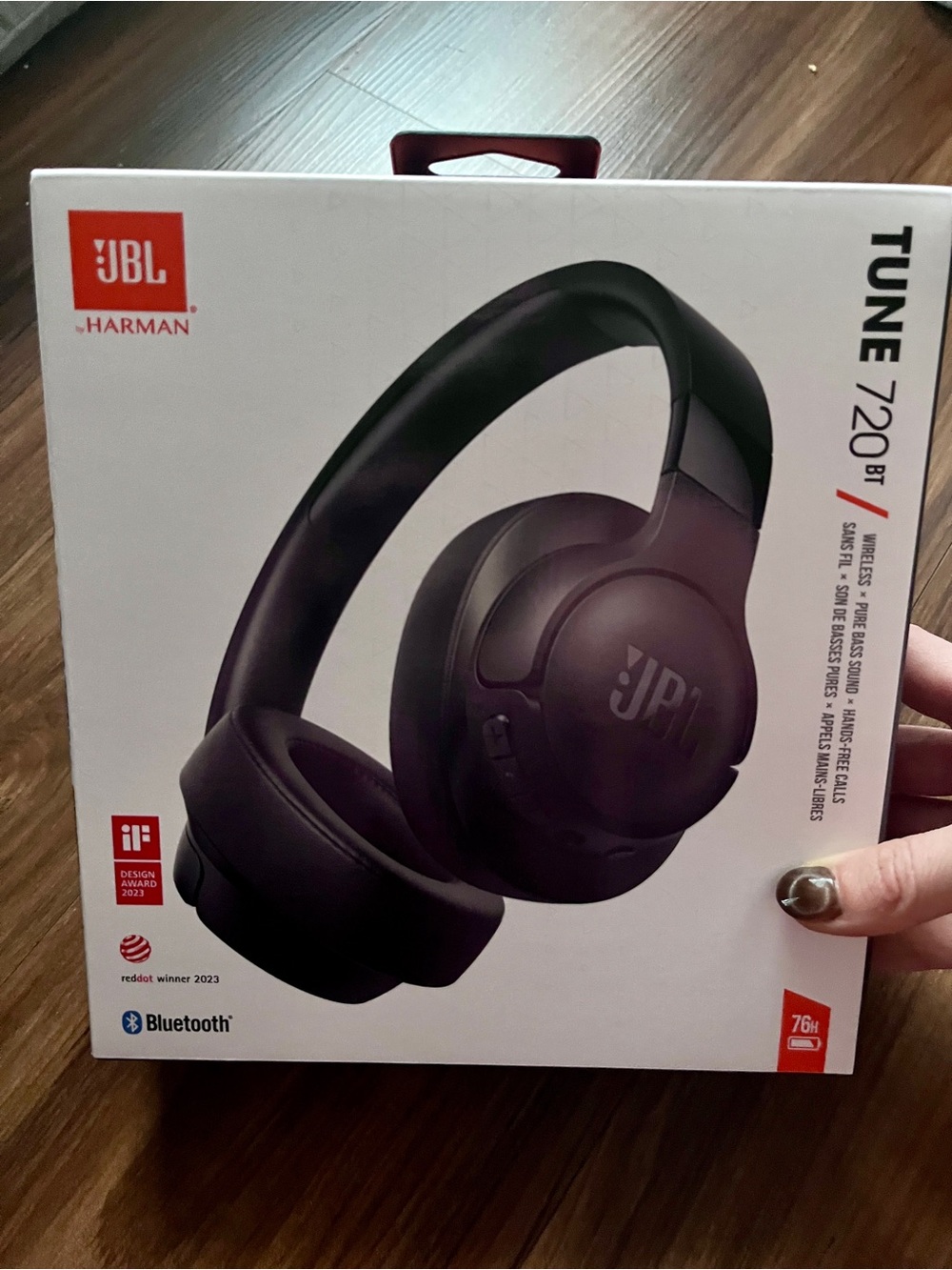 JBL Tune 720BT Wireless Over-Ear Headphones - Black & Carrying Case